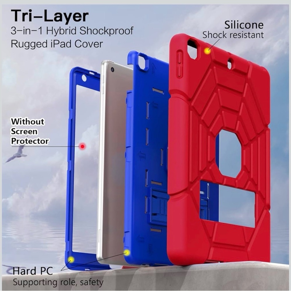 iPad case in blue and red